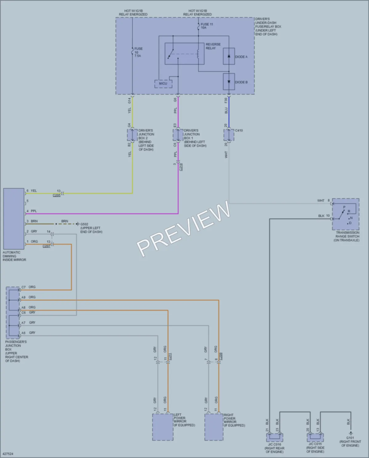 2014 Acura RLXSportHybrid Power Mirrors wiring diagram preview