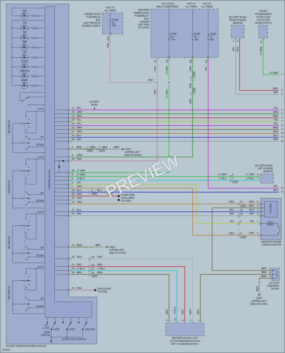 2014 Acura RLXSportHybrid Power Windows wiring diagram preview
