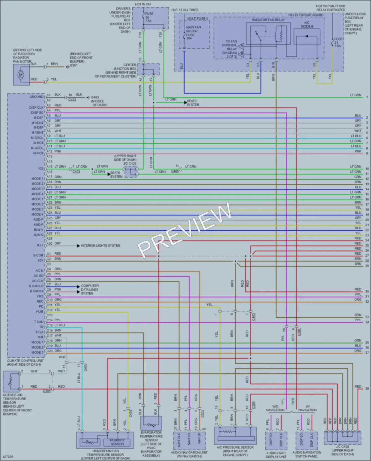 2014 Acura TL Air Conditioning wiring diagram preview
