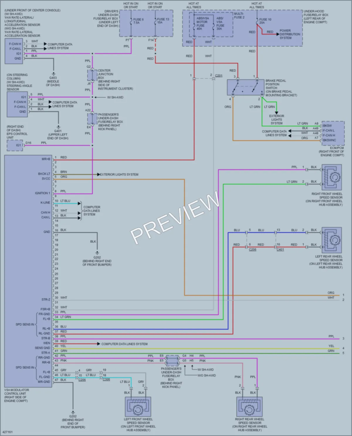 2014 Acura TL Anti Lock Brakes wiring diagram preview