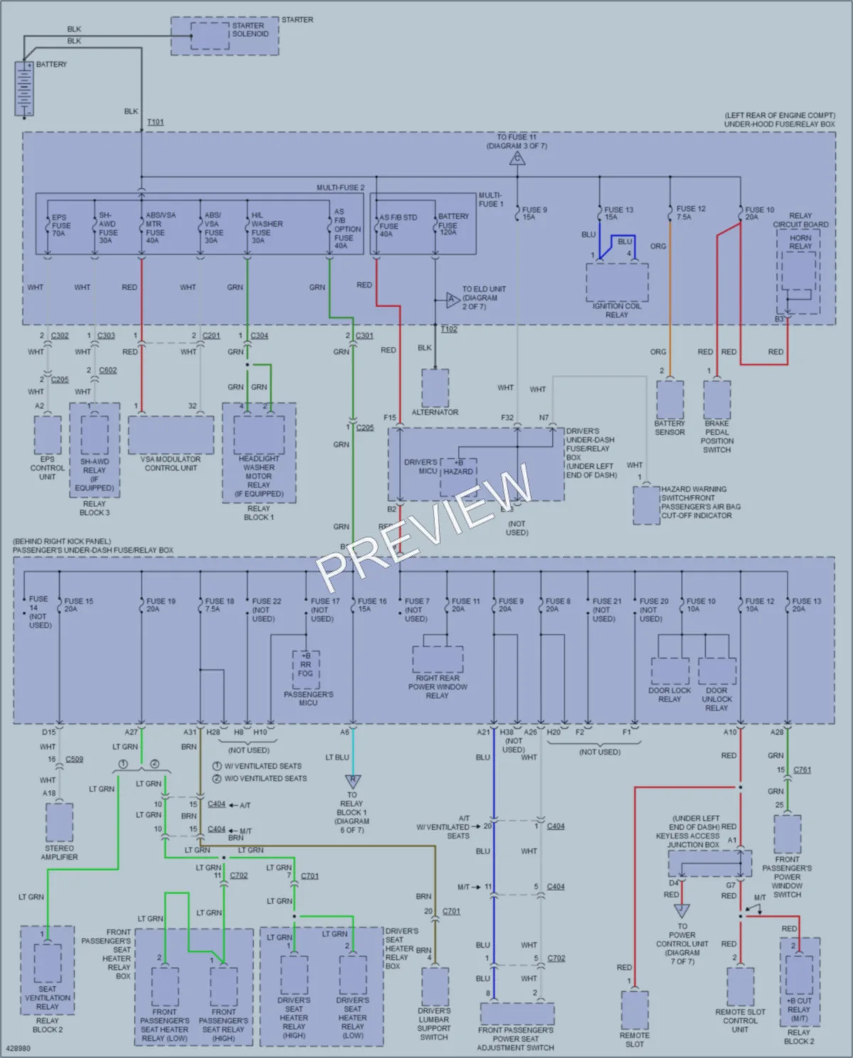 2014 Acura TL Power Distribution wiring diagram preview