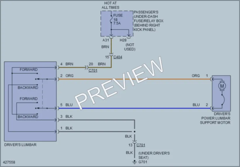 2014 Acura TL Power Seats wiring diagram preview