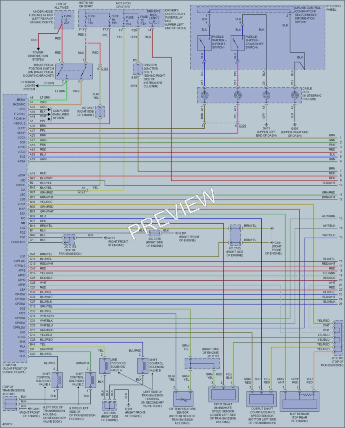 2014 Acura TL Transmission wiring diagram preview