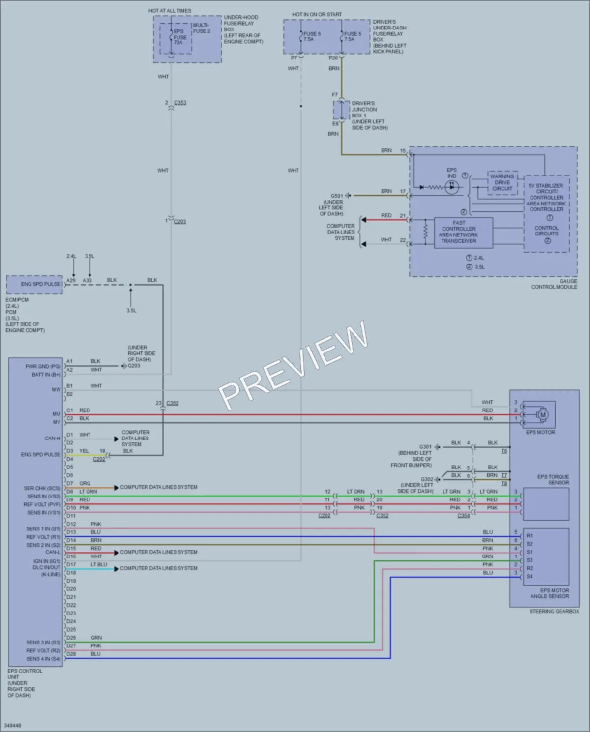 2014 Acura TSX Electronic Power Steering wiring diagram preview
