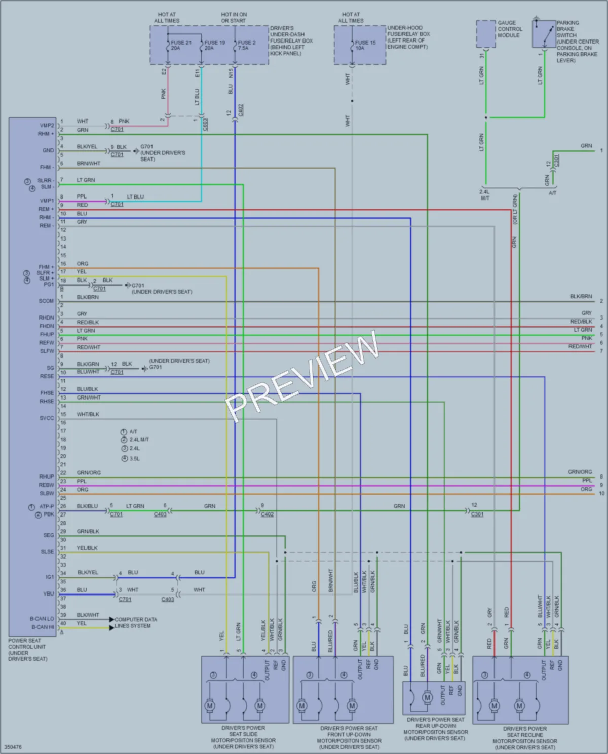 2014 Acura TSX Memory Systems wiring diagram preview