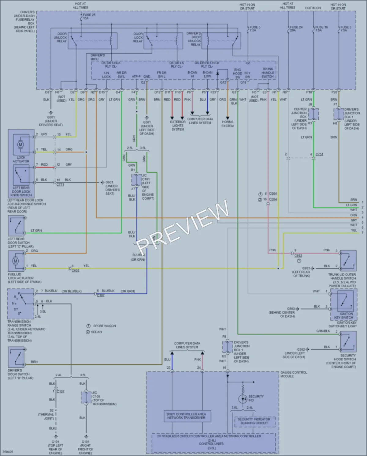 2014 Acura TSX Power Door Locks wiring diagram preview