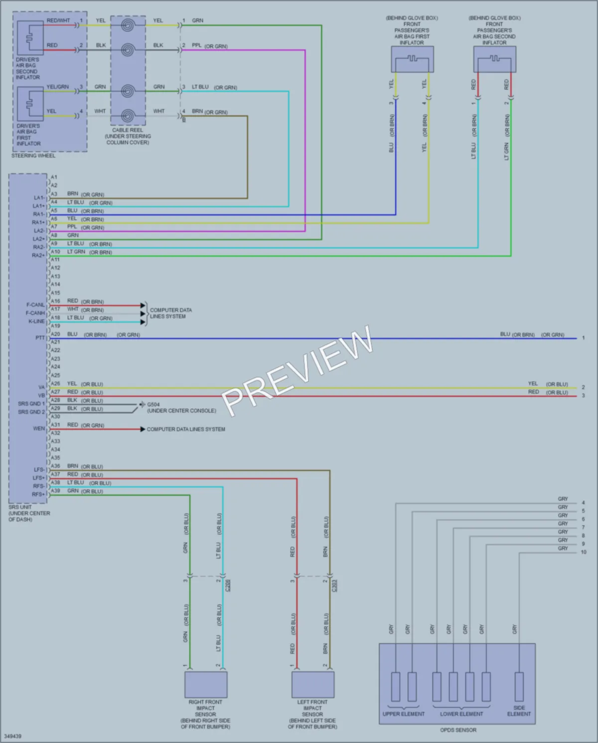 2014 Acura TSX Supplemental Restraints wiring diagram preview