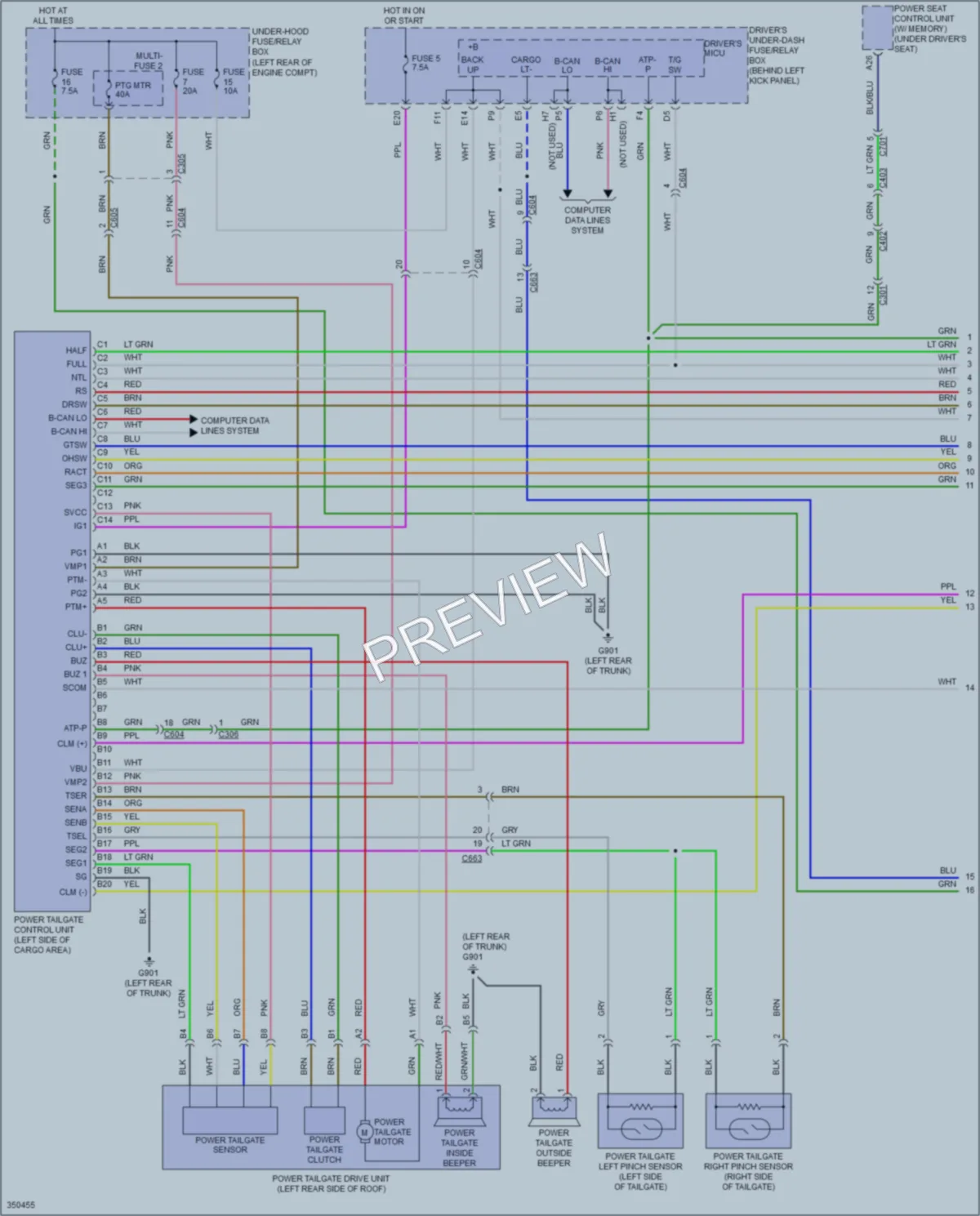 2014 Acura TSX Trunk Tailgate Fuel Door wiring diagram preview