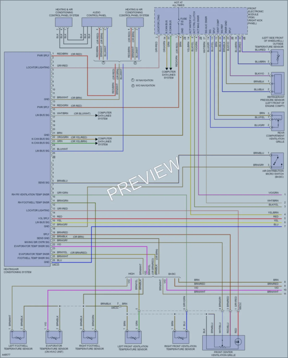 2014 BMW 228i Air Conditioning wiring diagram preview