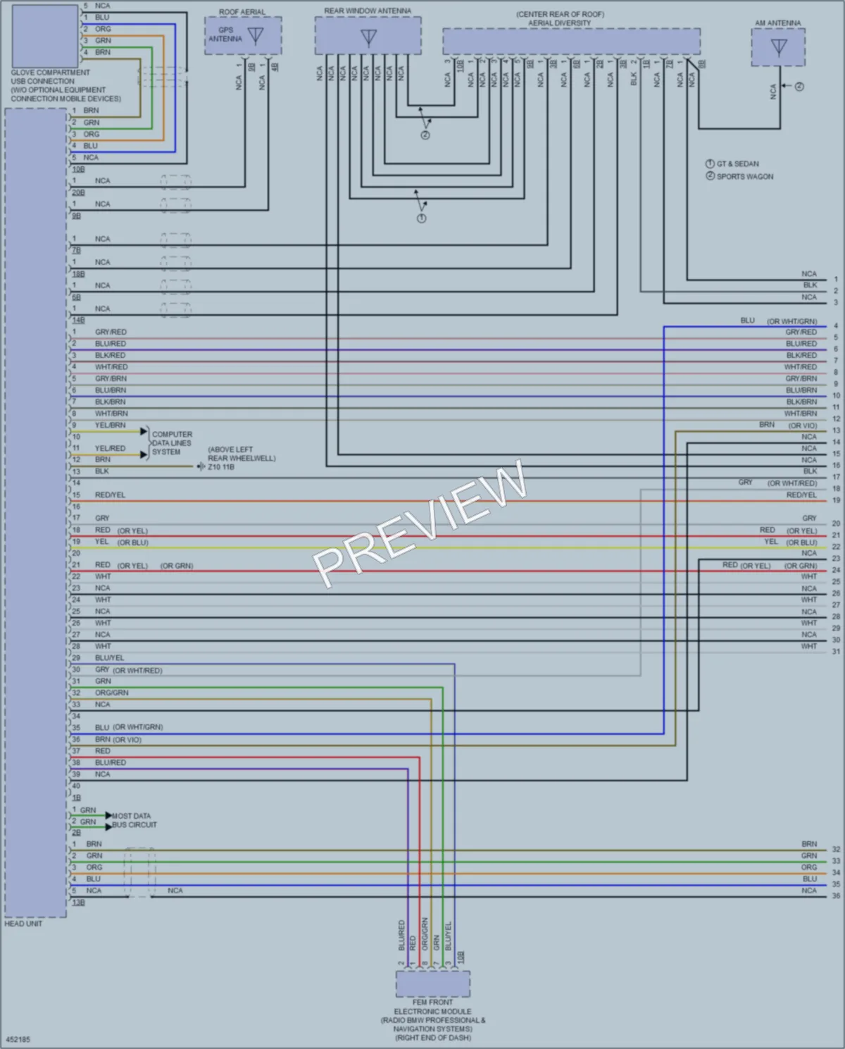 2014 BMW 328d Radio wiring diagram preview