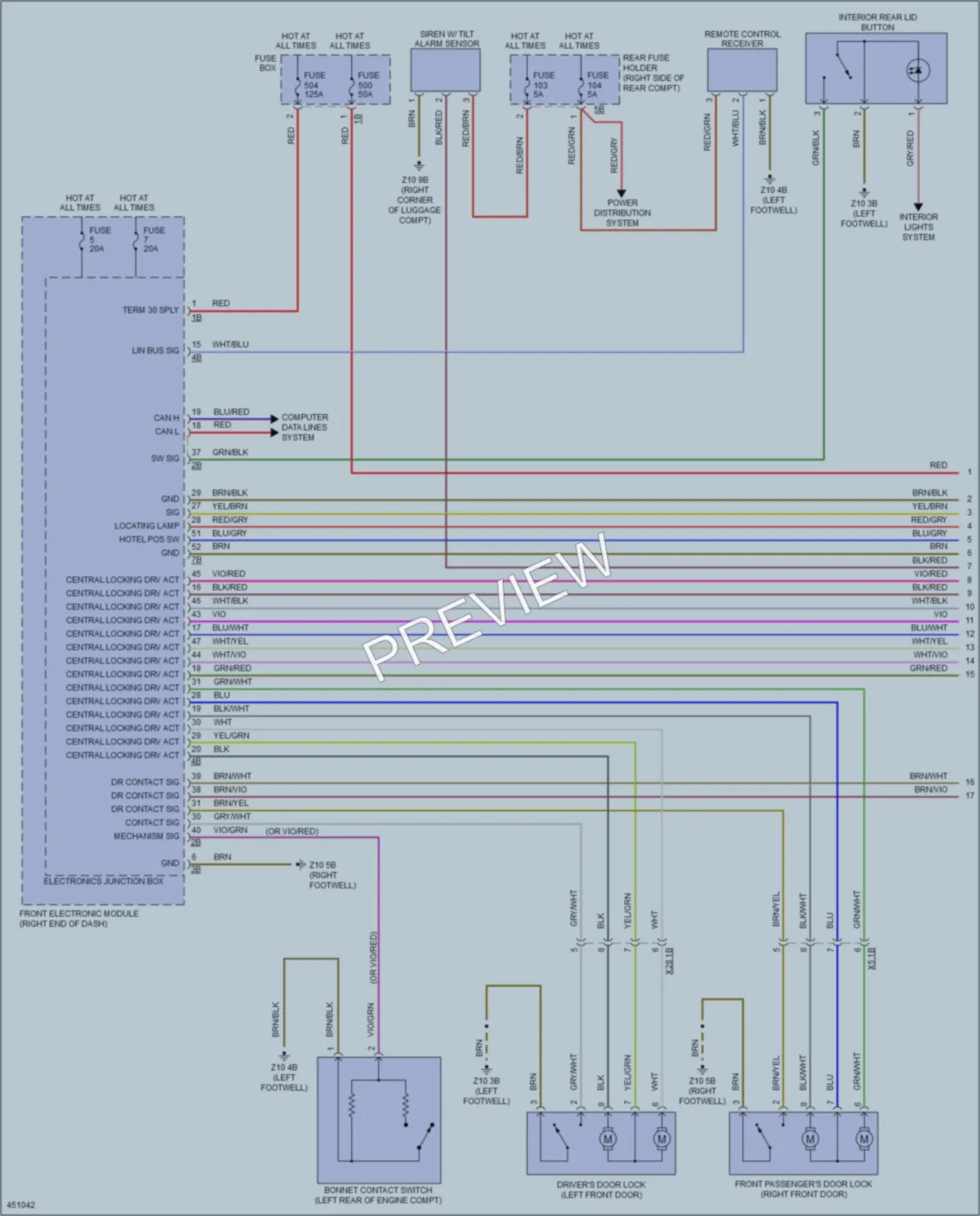 2014 BMW 328i Power Door Locks wiring diagram preview