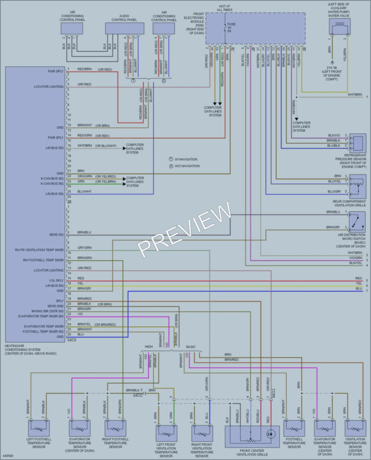 2014 BMW 335i Air Conditioning wiring diagram preview