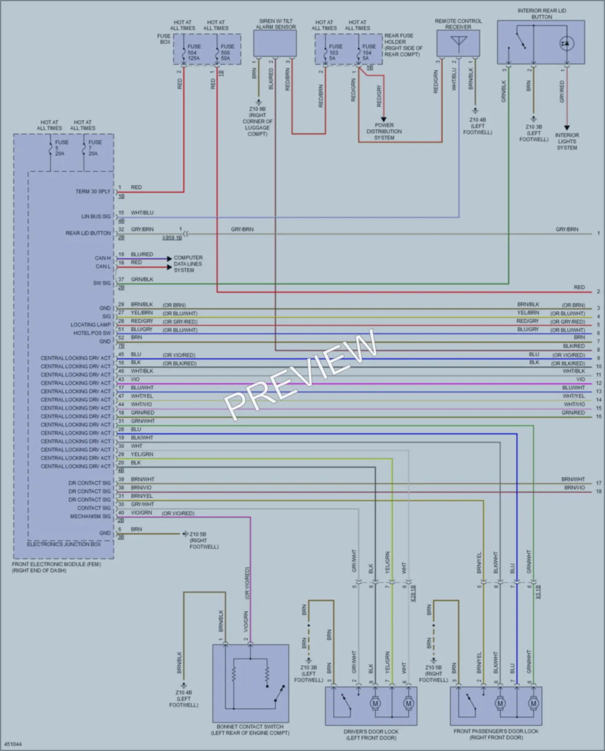 2014 BMW 335iGranTurismo Power Door Locks wiring diagram preview