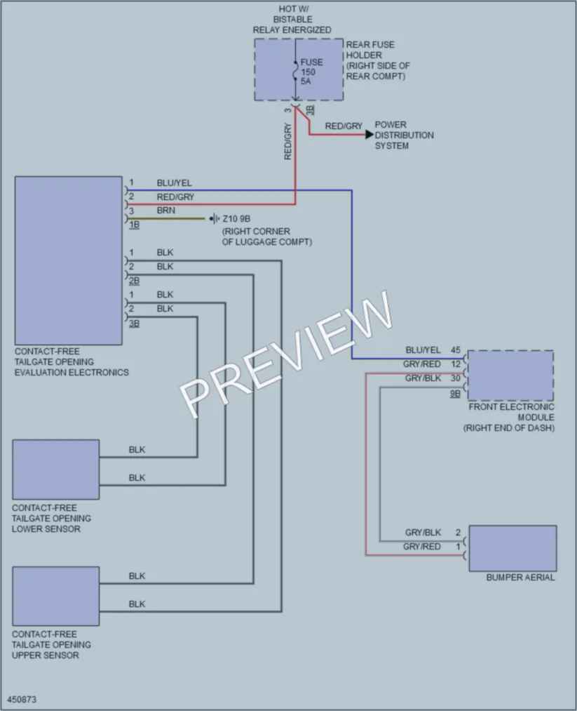 2014 BMW 335iGranTurismo Trunk Tailgate Fuel Door wiring diagram preview
