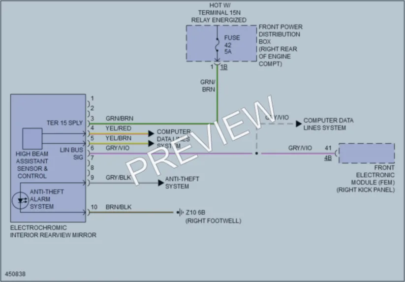 2014 BMW 428i Power Mirrors wiring diagram preview