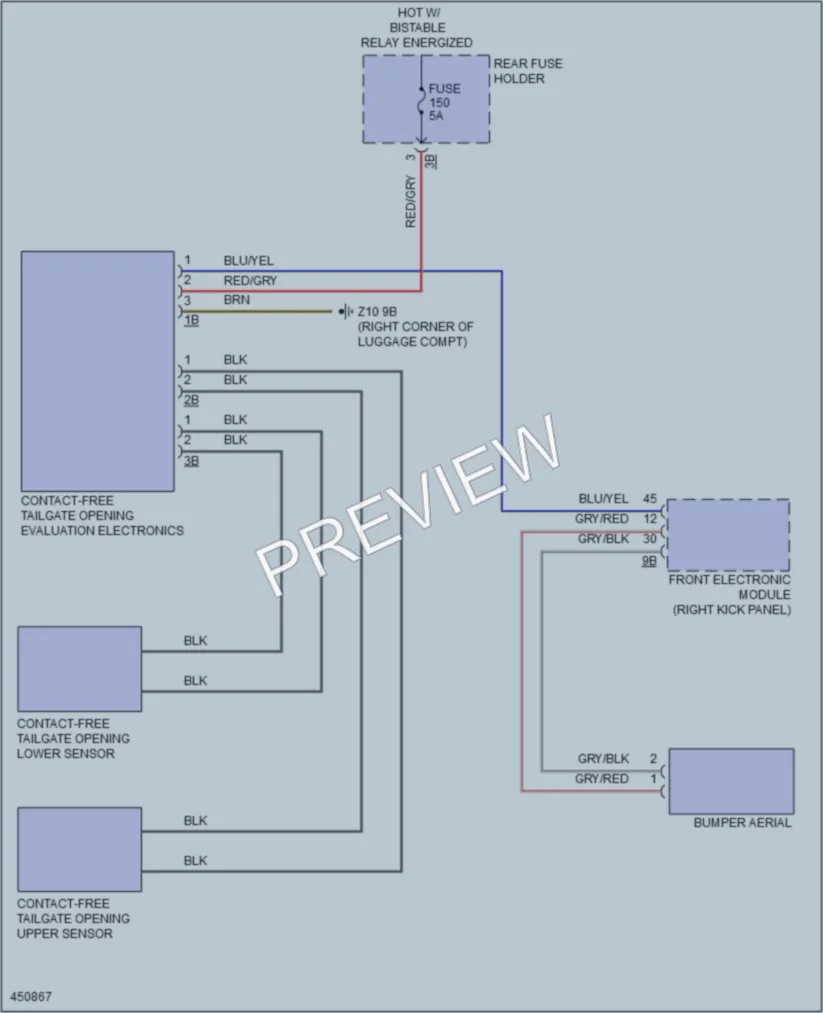 2014 BMW 428i Trunk Tailgate Fuel Door wiring diagram preview