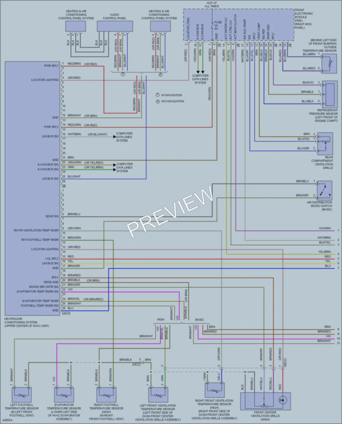 2014 BMW 435i Air Conditioning wiring diagram preview