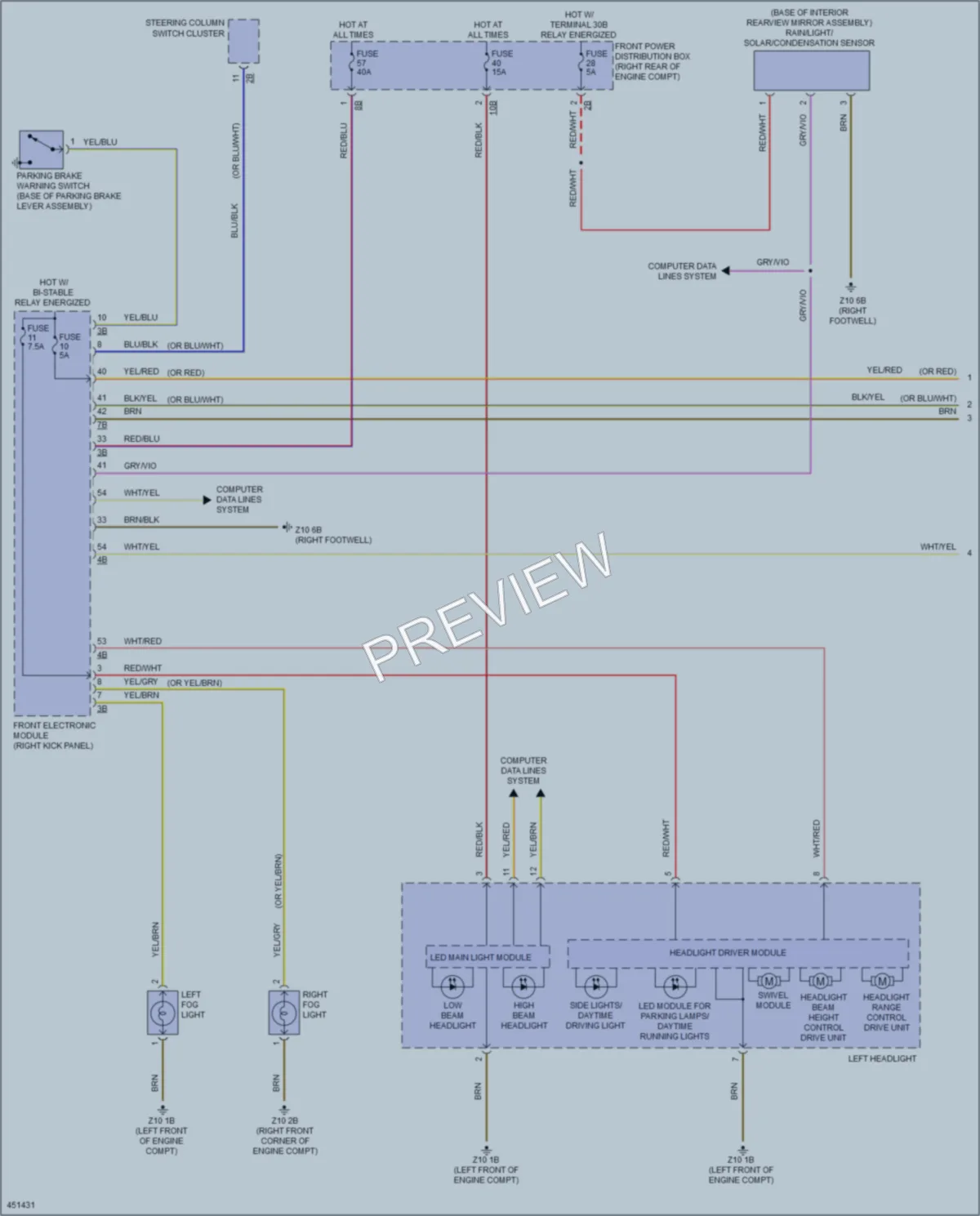 2014 BMW 435i Headlights wiring diagram preview