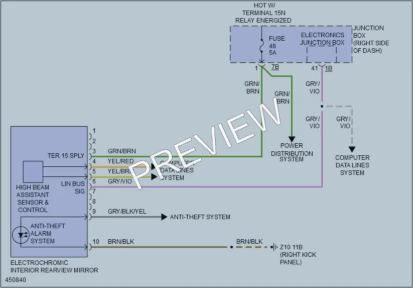 2014 BMW 528i Power Mirrors wiring diagram preview