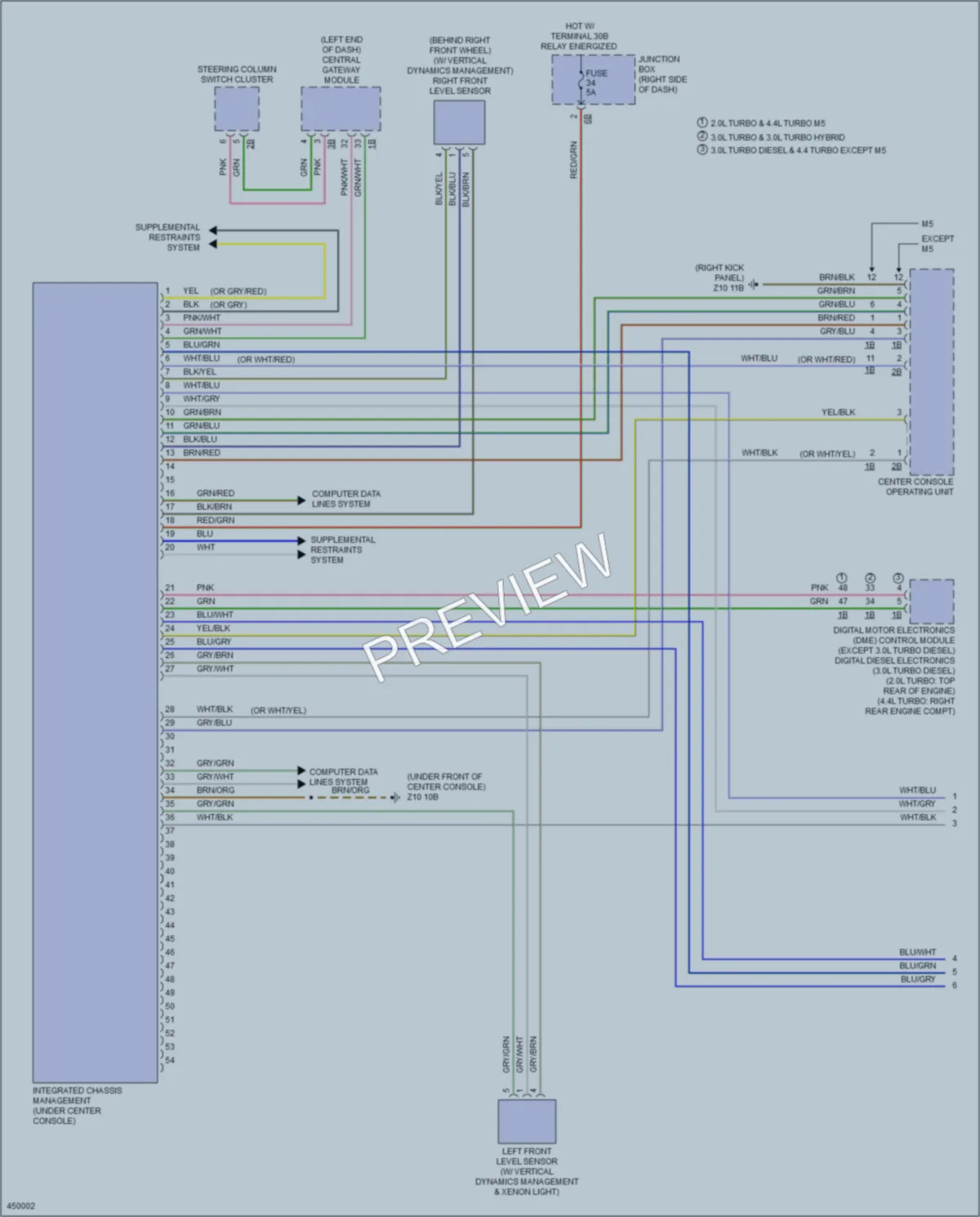2014 BMW 535d Electronic Suspension wiring diagram preview
