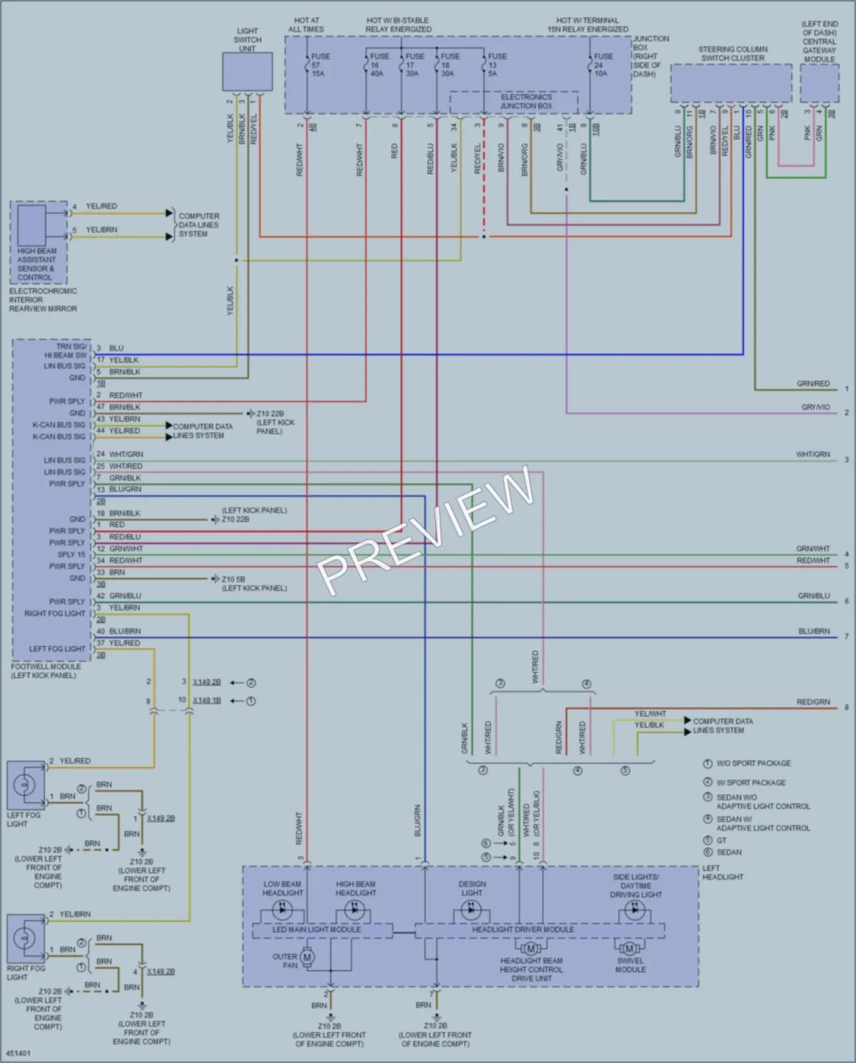 2014 BMW 535iGranTurismo Headlights wiring diagram preview
