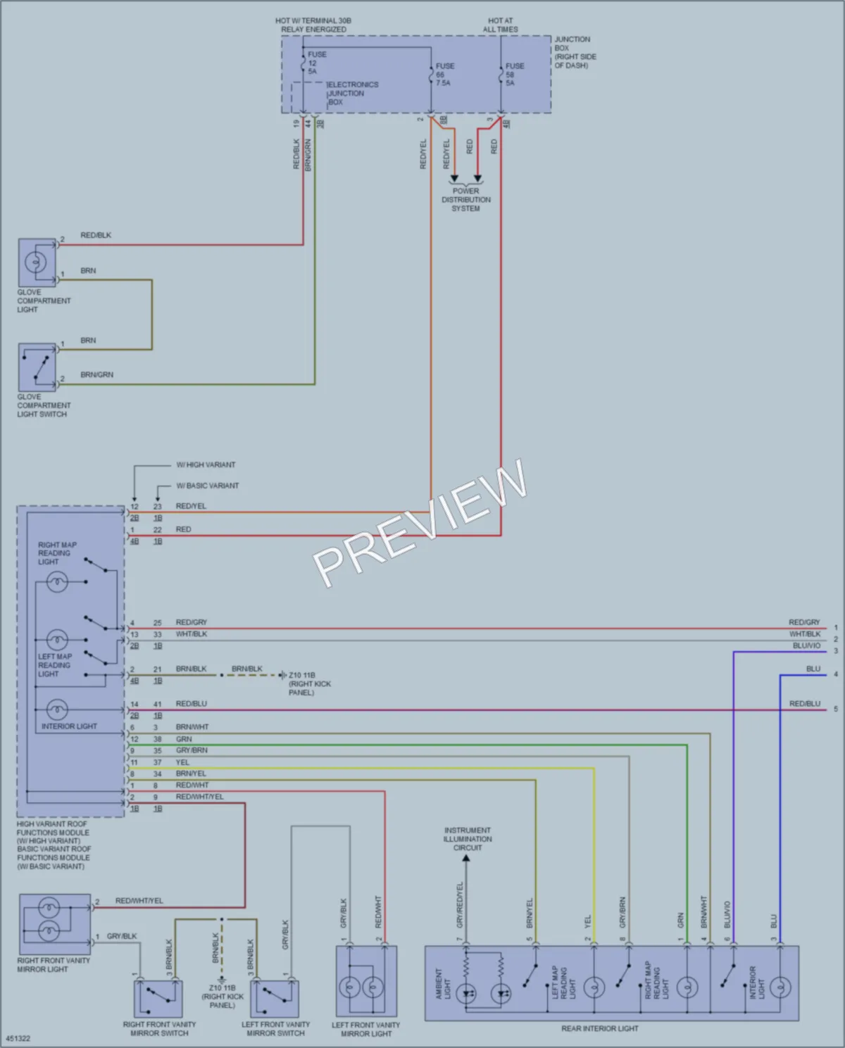 2014 BMW 550iGranTurismo Interior Lights wiring diagram preview