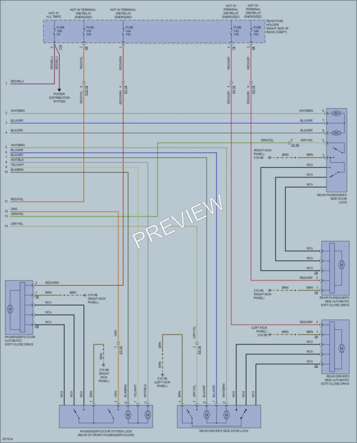 2014 BMW 550iGranTurismo Power Door Locks wiring diagram preview