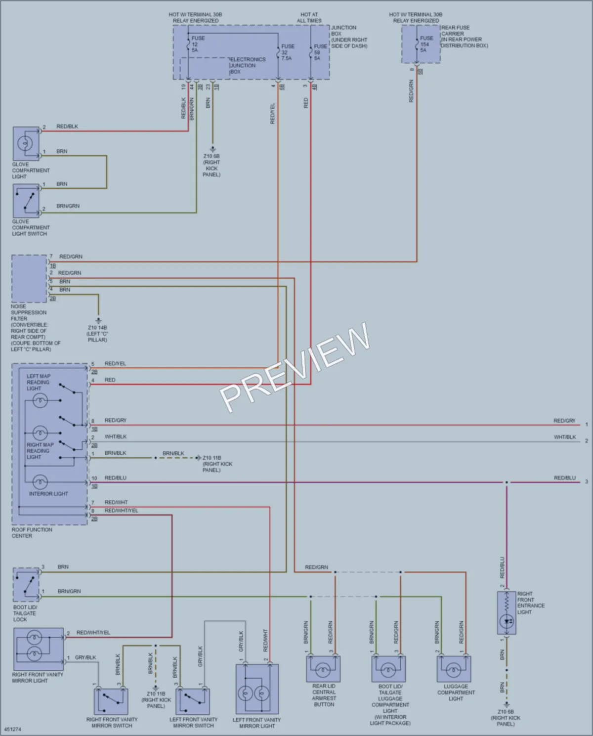 2014 BMW 640i Interior Lights wiring diagram preview