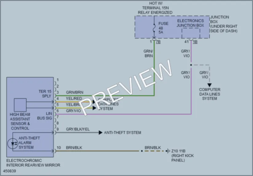 2014 BMW 640i Power Mirrors wiring diagram preview