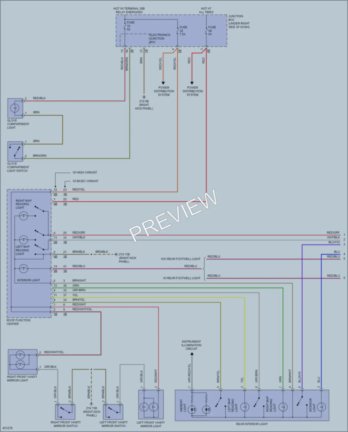 2014 BMW 640iGranCoupe Interior Lights wiring diagram preview