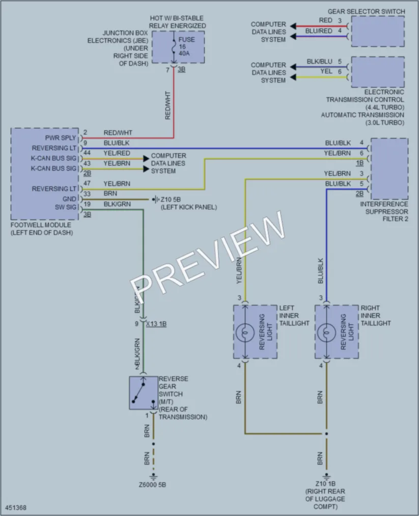 2014 BMW 650i Exterior Lights wiring diagram preview