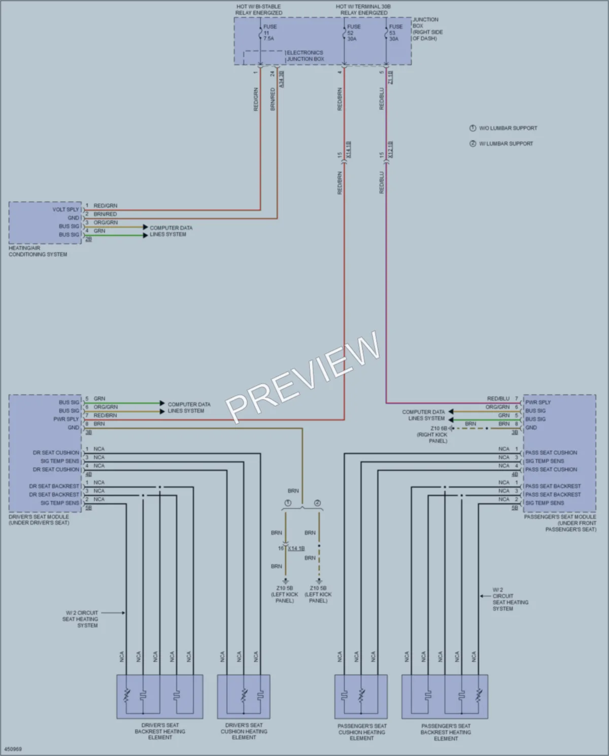 2014 BMW 750Li Power Seats wiring diagram preview