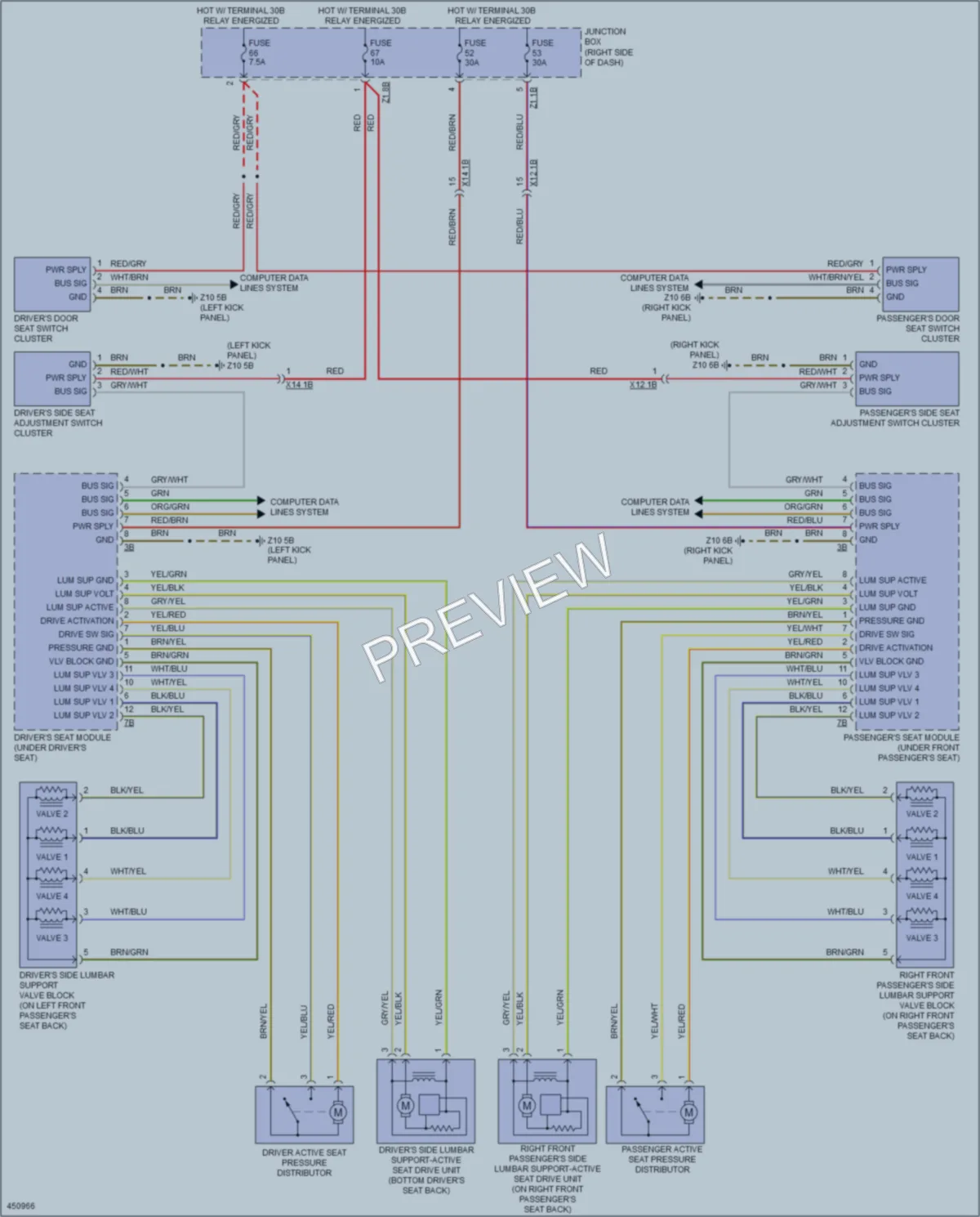 2014 BMW 760Li Power Seats wiring diagram preview