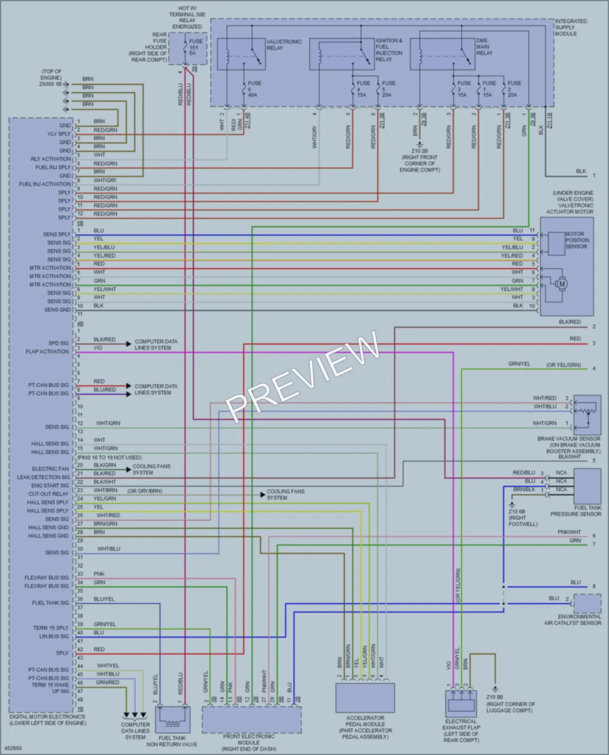 2014 BMW ActiveHybrid3 Engine Performance wiring diagram preview