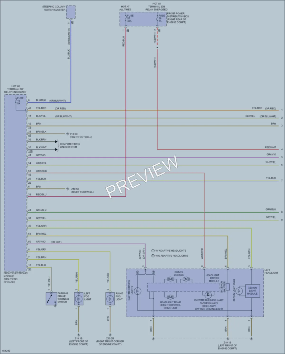 2014 BMW ActiveHybrid3 Headlights wiring diagram preview