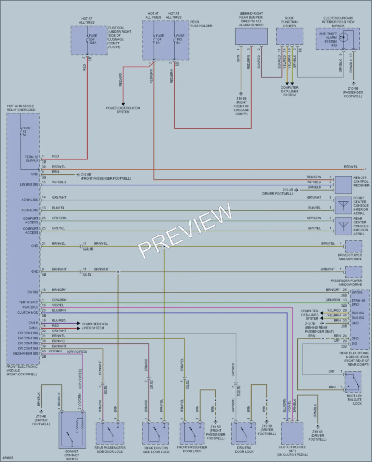 2014 BMW M235i Anti Theft wiring diagram preview