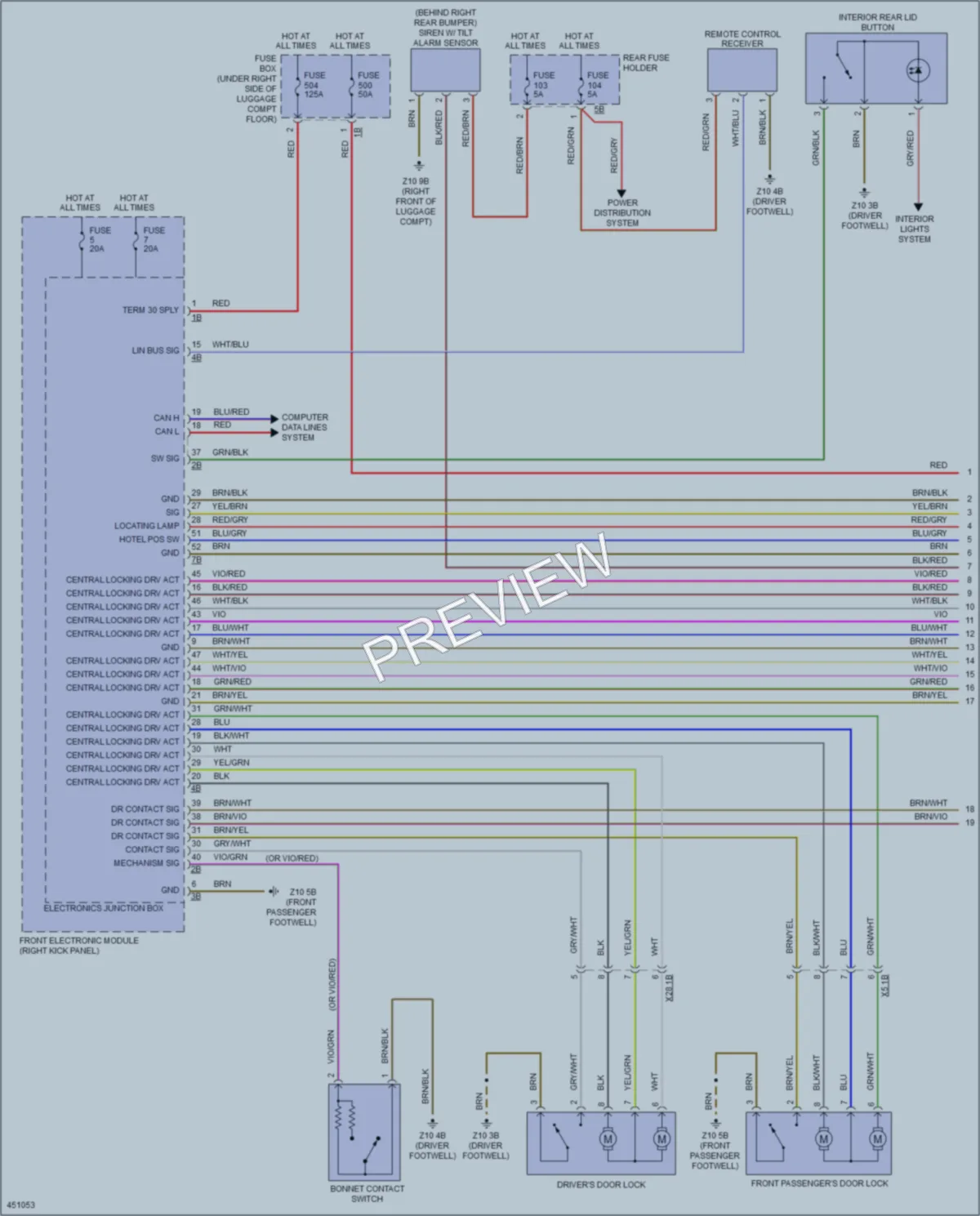 2014 BMW M235i Power Door Locks wiring diagram preview