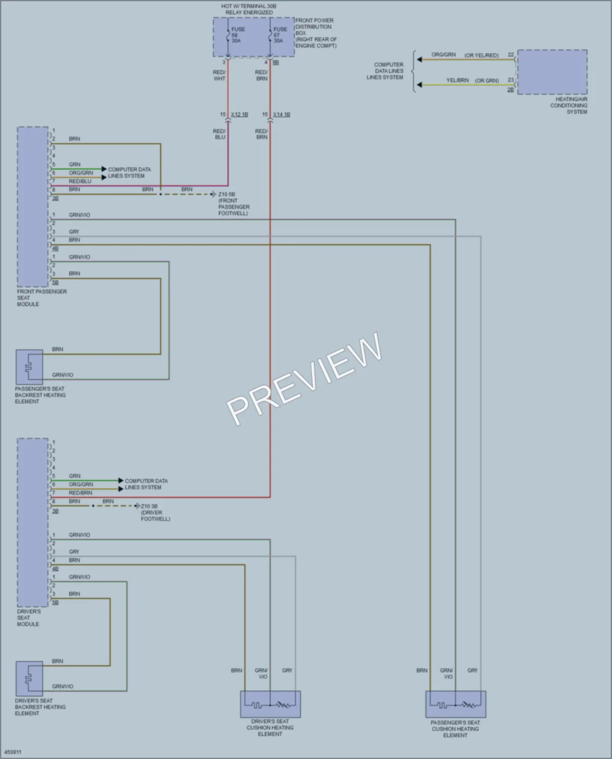 2014 BMW M235i Power Seats wiring diagram preview