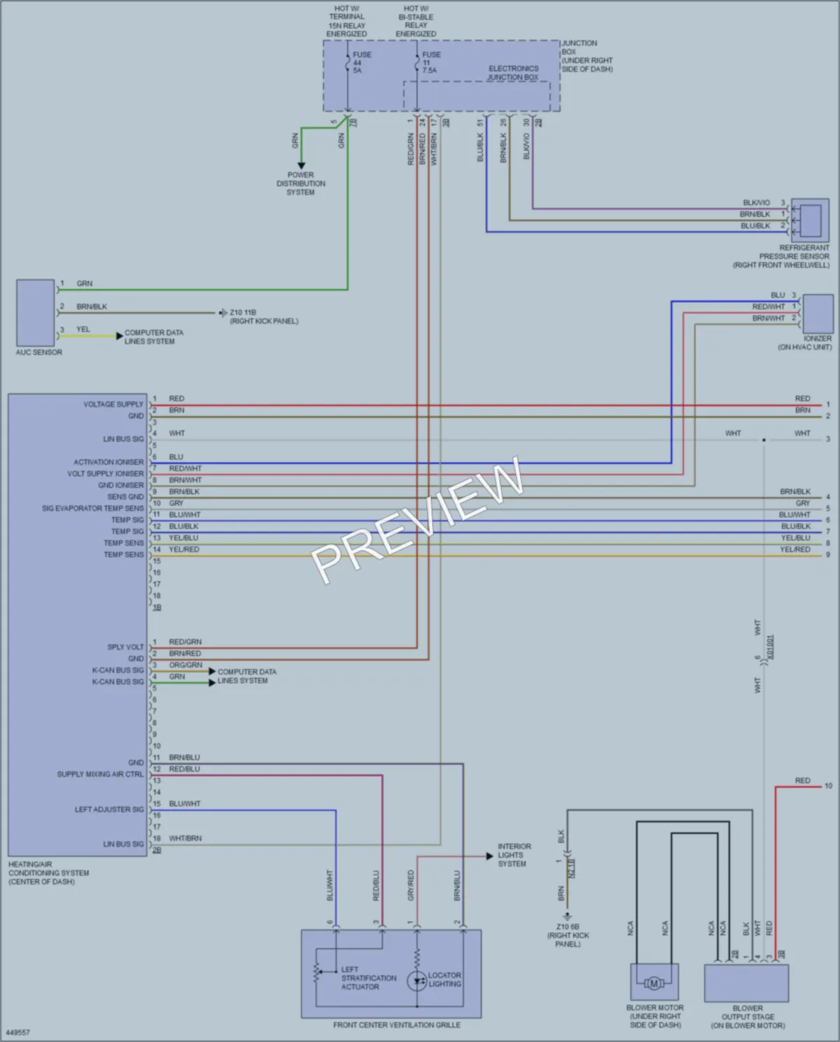 2014 BMW M6 Air Conditioning wiring diagram preview