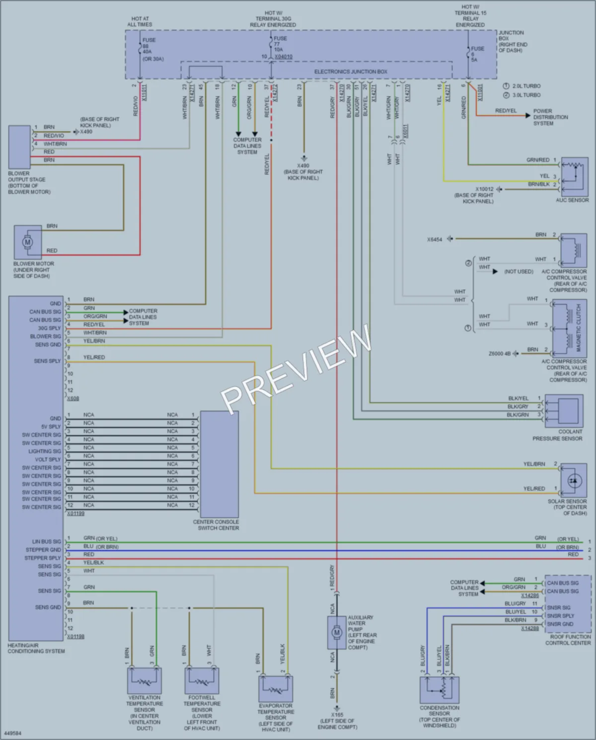 2014 BMW X1 Air Conditioning wiring diagram preview