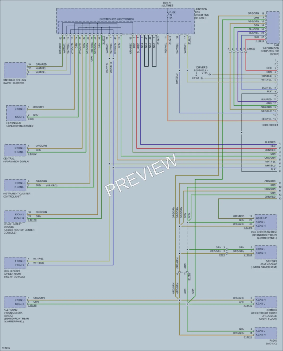 2014 BMW X1 Computer Data Lines wiring diagram preview