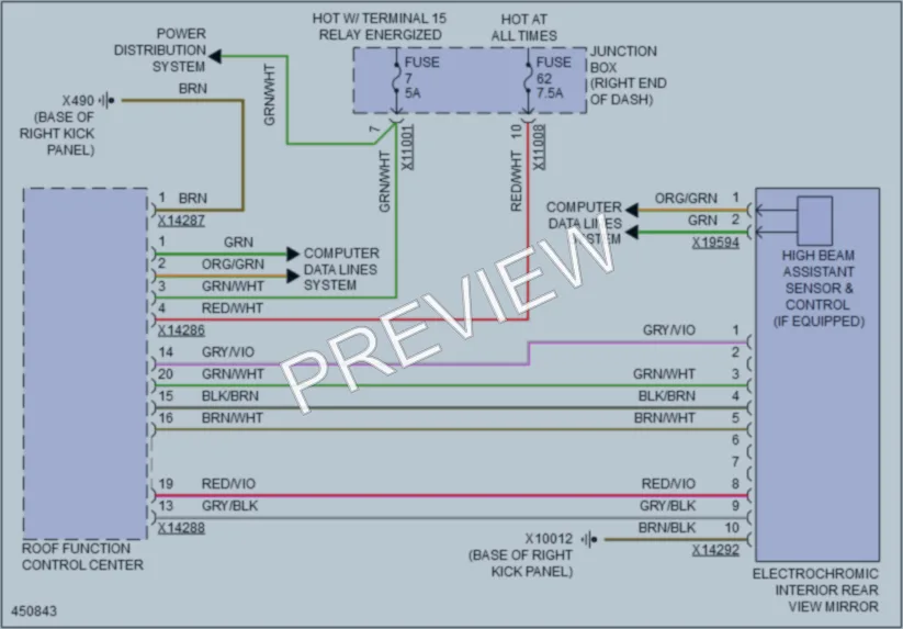 2014 BMW X1 Power Mirrors wiring diagram preview