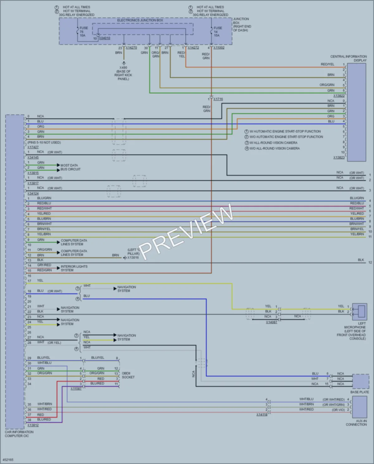 2014 BMW X1 Radio wiring diagram preview