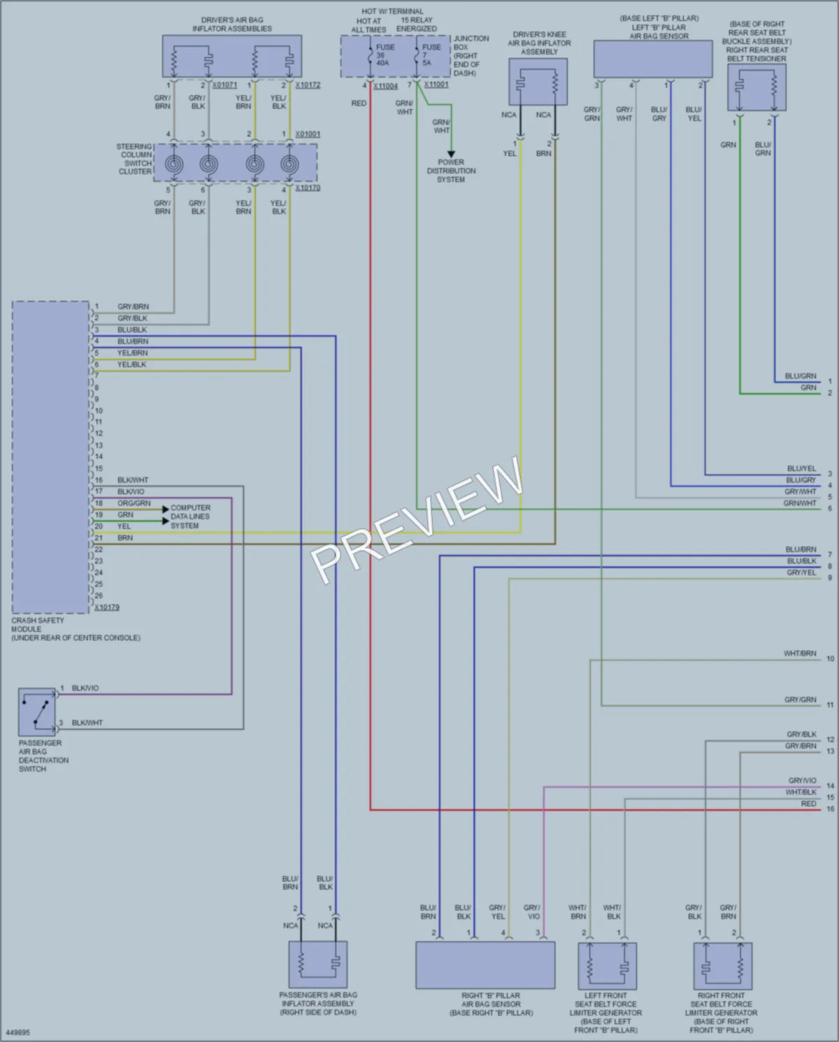 2014 BMW X1 Supplemental Restraints wiring diagram preview