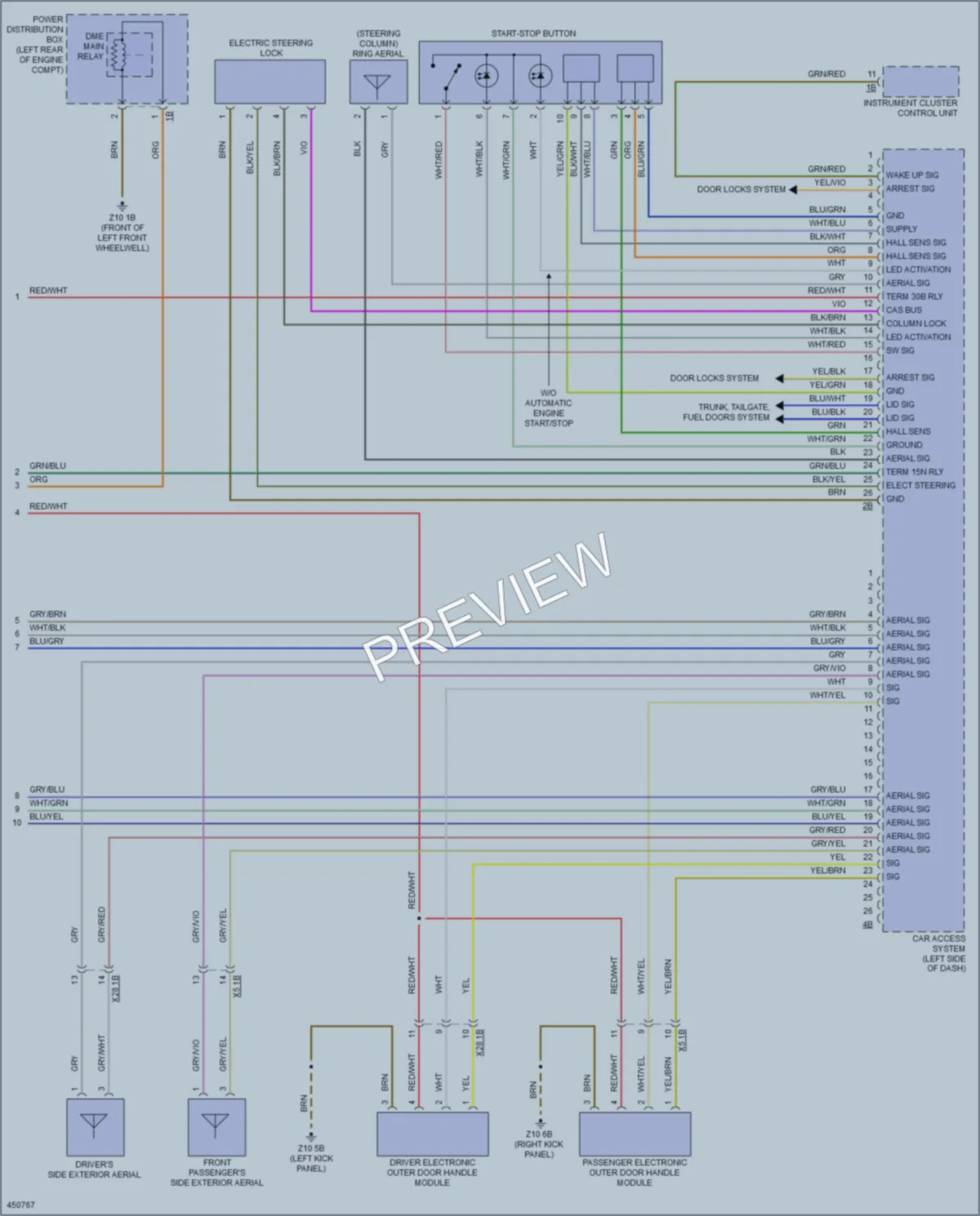 2014 BMW X3 Anti Theft wiring diagram preview