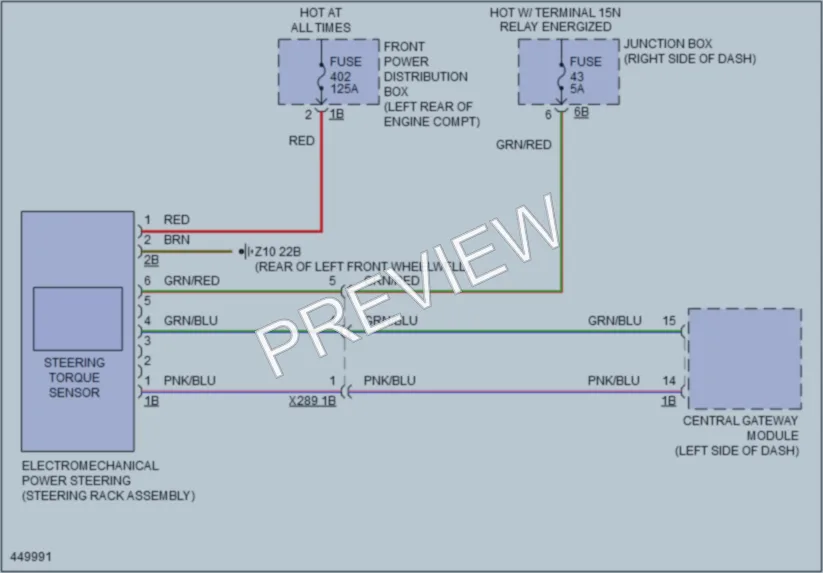 2014 BMW X3 Electronic Power Steering wiring diagram preview