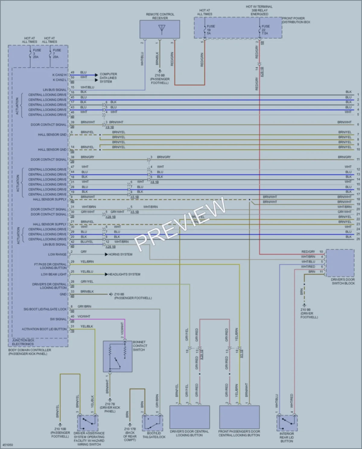 2014 BMW X5 Power Door Locks wiring diagram preview