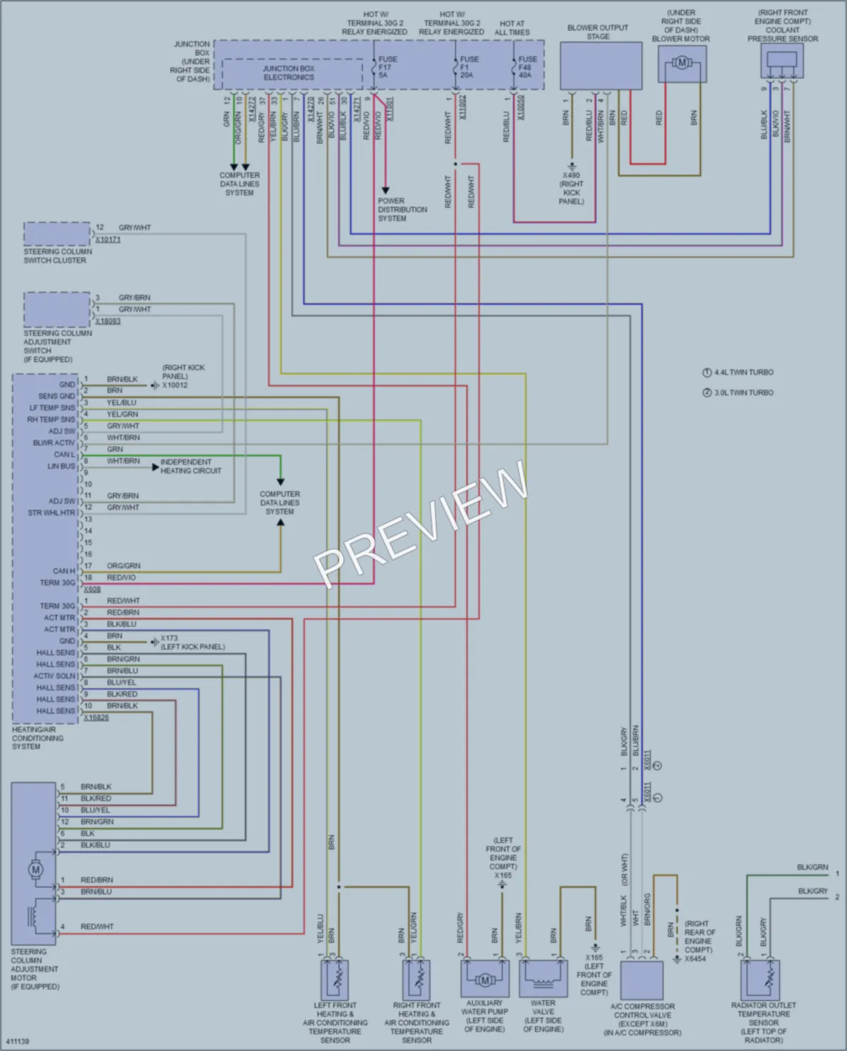 2014 BMW X6 Air Conditioning wiring diagram preview