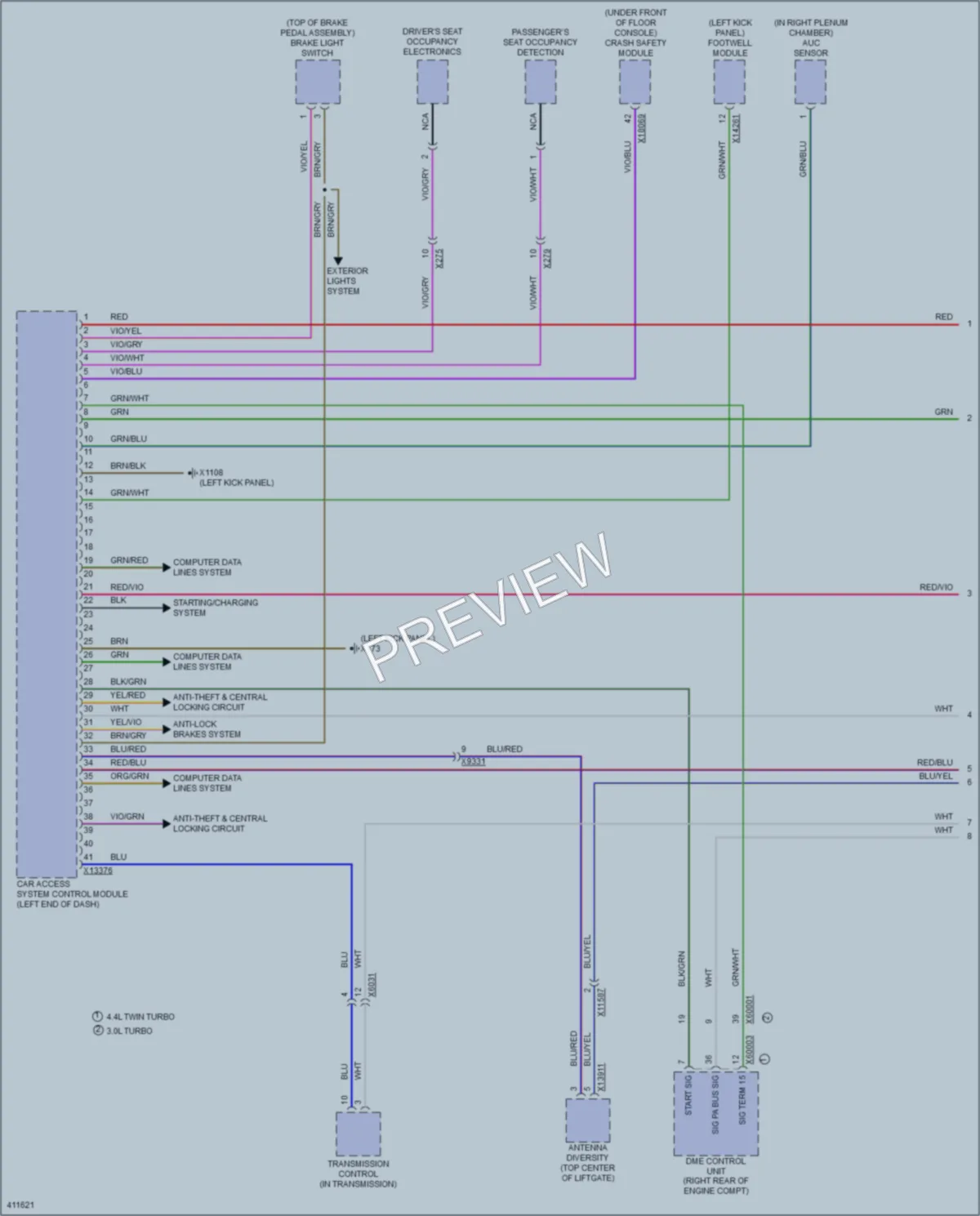 2014 BMW X6 Anti Theft wiring diagram preview