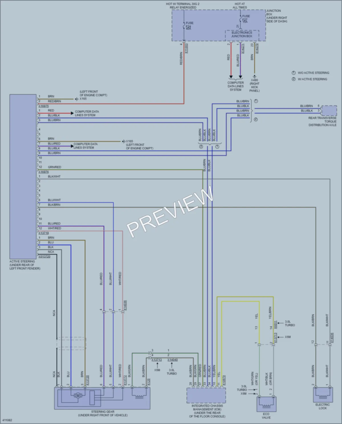 2014 BMW X6 Electronic Power Steering wiring diagram preview